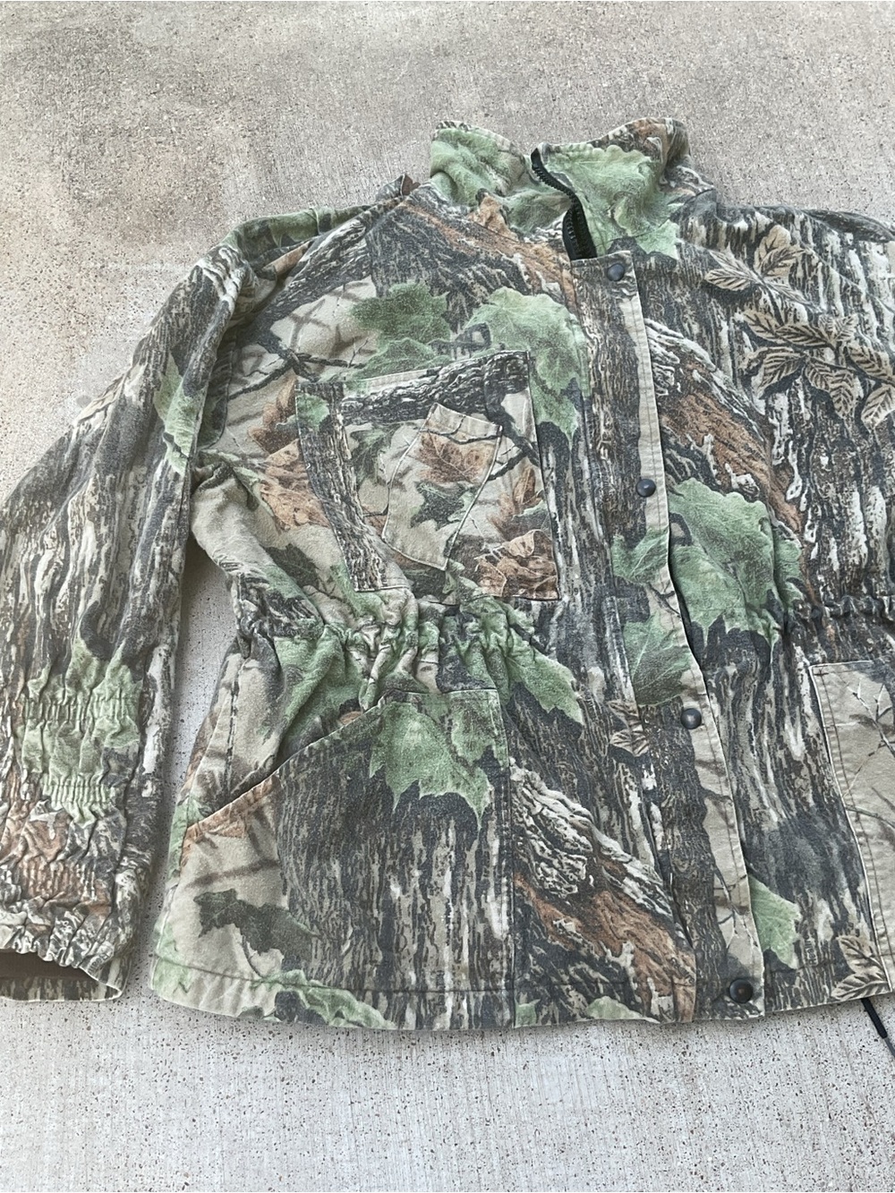 Vintage RedHead Realtree Camo Hunting Jacket Snap Front Broken Zipper Size Large